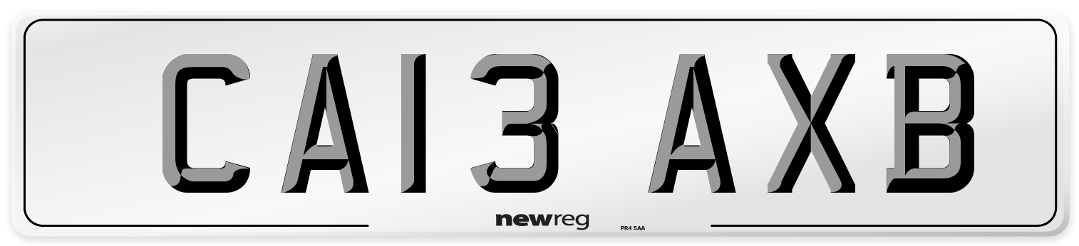CA13 AXB Number Plate from New Reg